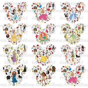 Bundle Mouse Princesses Png, Vintage Princess Png, Vacay Mode Png, Family Trip Png, Magical Kingdom, Princess Vacation Png