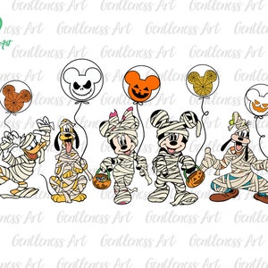 Halloween Mumia Myszka I Przyjaciele, Maskarada Halloween, Cukierek albo psikus Svg, Straszne Wibracje, Mumia, Okres Świąteczny