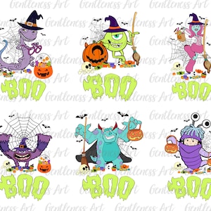 Monster Boo Png, Monster Halloween Bundle Png, Monster Passende Familie Png, Png-Dateien für die Sublimation