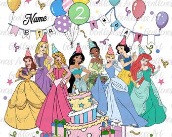 Personalized Birthday Princess Png, Birthday Girl Png, Princess Png, Birthday Kids Shirt Design, Second Birthday Png, Digital Download
