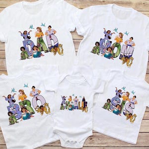 Personalisierte Cartoon Gruppe T-Shirt Design Png, passende Familienreise Urlaub, magische Familie, Familienurlaub 2025, Familien-T-Shirt-Urlaubsideen