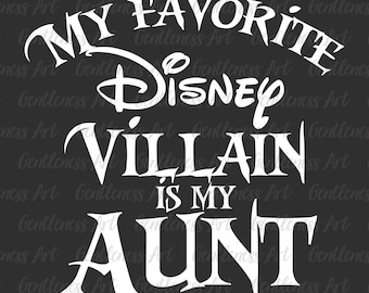 Mi villano favorito es mi tía Svg, Pareja a juego Svg, Día de San Valentín divertido, Tía villana Svg