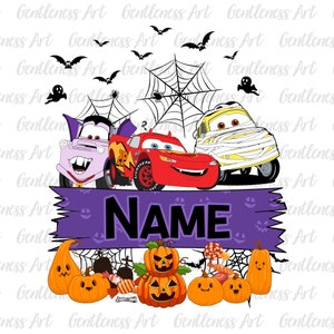 Nome carino per bambini di Halloween in formato PNG, Nome personalizzato per Halloween in formato PNG, Halloween per bambini in formato PNG, Auto spettrali di Halloween in formato PNG, Nome personalizzato per Halloween