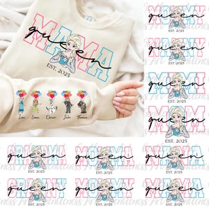 Princesa Mamãe Personalizada Est. 2025 PNG, Mamãe com Nome de Criança na Manga, PNG de Mãe, Camiseta de Princesa PNG para Mãe, PNG de Dia das Mães, Presente para Mamãe