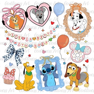 Cartoon Dogs- Życie jest lepsze z psami kokietka Magical Mirror Png, Cartoon Squad Png, Zabawka Przyjaciel Urodziny, Myszka Przekąska, Przyjaźń Png