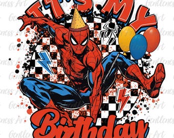 Cartoon Spider Birthday Boy Shirt Png, It's My Birthday, Happy Birthday, In My Birthday Era, Funny Spider Hero Birthday Boy Shirt Png