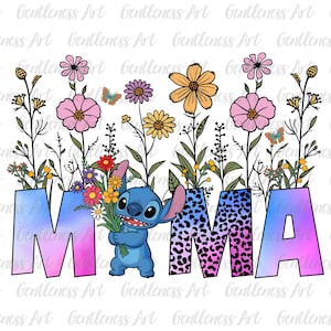 Mama Blumen Shirt Design, Cartoon Blumenmutter Sublimation, niedliches Mutter Geschenk, Wildblumen Mama Png, Cartoon Passende Mutter Familienreise Png