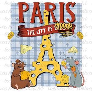 Chef de Paris Png, petit chef Png, fromage Tour Eiffel Png, souris drôle chemise Png, vacances en famille, Paris Tour Eiffel Png, téléchargement numérique