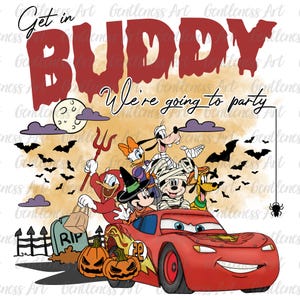 Holen Sie sich in Buddy Png, Vintage Maus und Freunde Halloween PNG, Halloween Auto Png, Cartoon Squad Halloween Png, Süßes oder Saures, Gruselige Saison Png