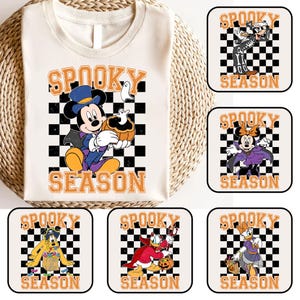 Retro Mouse Checkered Halloween Png Bundle, Mouse Spooky Season Png, Trick or Treat Png, Vintage Halloween Png, Pumpkin Halloween Png