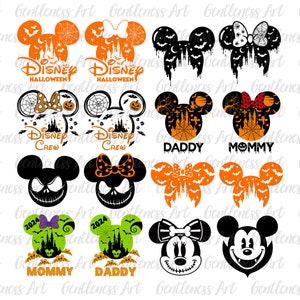 Halloween Mouse And Friends Svg Bundle, Trick Or Treat Svg, Spooky Vibes Svg, Halloween Family Trip Svg