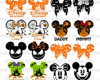 Halloween Mouse And Friends Svg Bundle, Trick Or Treat Svg, Spooky Vibes Svg, Halloween Family Trip Svg