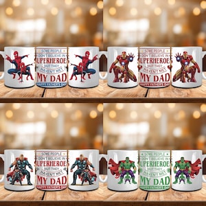 Superhero Dad 11oz Becher Wrap Png-Bundle, Bester Dad 11oz Becher Png, Super Dad 11oz Becher Png, Vatertagsbecher Sublimationsdesign, Papa Becher Wrap Png
