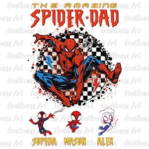 Pai herói personalizado com nome de criança PNG, design de camisa de aranha combinando com a família, feliz dia dos pais PNG, ideias para presentes de aniversário de superpai