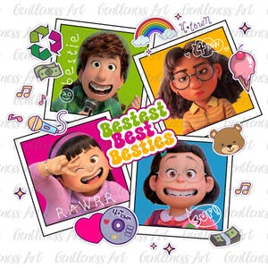 Camiseta Melhores Amigas para Sempre PNG, Melhores Amigas PNG, Amizade PNG, Viagem com Amiga, Presente para Minha Melhor Amiga, Camiseta de Grupo de Desenho Animado da Moda Sublimada