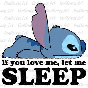 Si vous m'aimez, laissez-moi dormir PNG SVG, drôle bleu extraterrestre endormi T-Shirt Svg, vacances magiques, voyage en famille Svg, drôle paresseux bleu personnage Svg