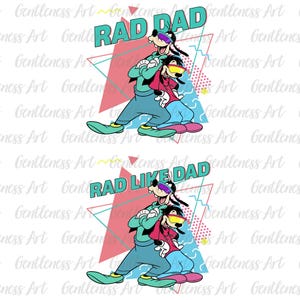 Cartoon Rad Dad Png Bundle, Rad wie Dad Png, Vatertag Png, Papa Cartoon Film Shirt Png, Geschenk für Papa Png, Papa und Kinder Passenden Png