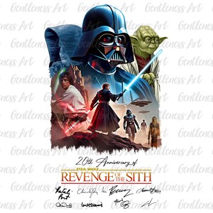 Chemise rétro personnages de guerre Galaxy Png, cadeau de fan de cinéma, film correspondant vacances Png, signature du film de guerre Galaxy pour 20e anniversaire ClipArt