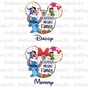 Ohana Family T-shirt Design Png Bundle, Matching Family Summer Beach Png, Tropical Holiday, Png Hawaiian Beach Png, Cartoon Characters Png
