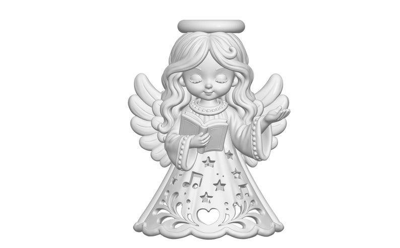 Wavey Musical Note Christmas Angel LED Lantern STL Bundle, Light up Angel 3D Print Files ...