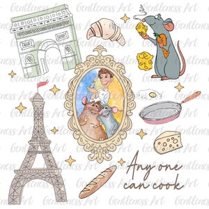 Paris Chef Png, Pastel Watercolor Cartoon Character Graphic Png, Little Chef Png, Family Vaction, Snacks Png, Girly Styles, Digital Download