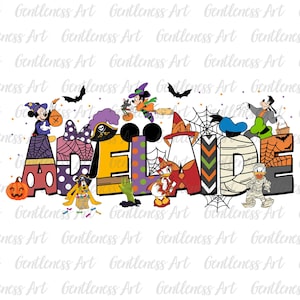 Nombre de Halloween personalizado PNG, diseño de camiseta con nombre de familia personalizado, lindo PNG de Halloween para niños, archivo digital de camiseta de Halloween familiar a juego
