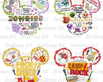 Zombie Movie Png Bundle, Zombies World Tour Mouse Png, Summer Music Festival Png, Concert Shirt Png, World Tour Girl Group Matching Png