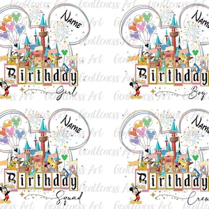 Paquete de imágenes de escuadrón de cumpleaños, imágenes de feliz cumpleaños, imágenes de vacaciones familiares, imágenes de modo vacaciones, imágenes de reino mágico