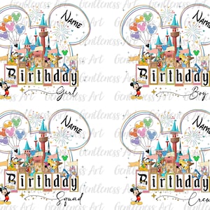 Bundle Birthday Squad Png, Happy Birthday Png, Family Vacation Png, Vacay Mode, Magical Kingdom Png