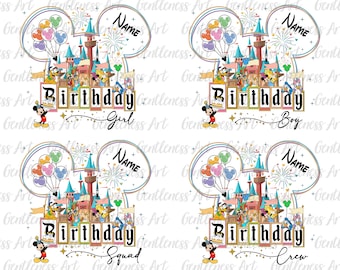Birthday Squad Png Bundle, Happy Birthday Png, Family Vacation Png, Vacay Mode, Magical Kingdom Png