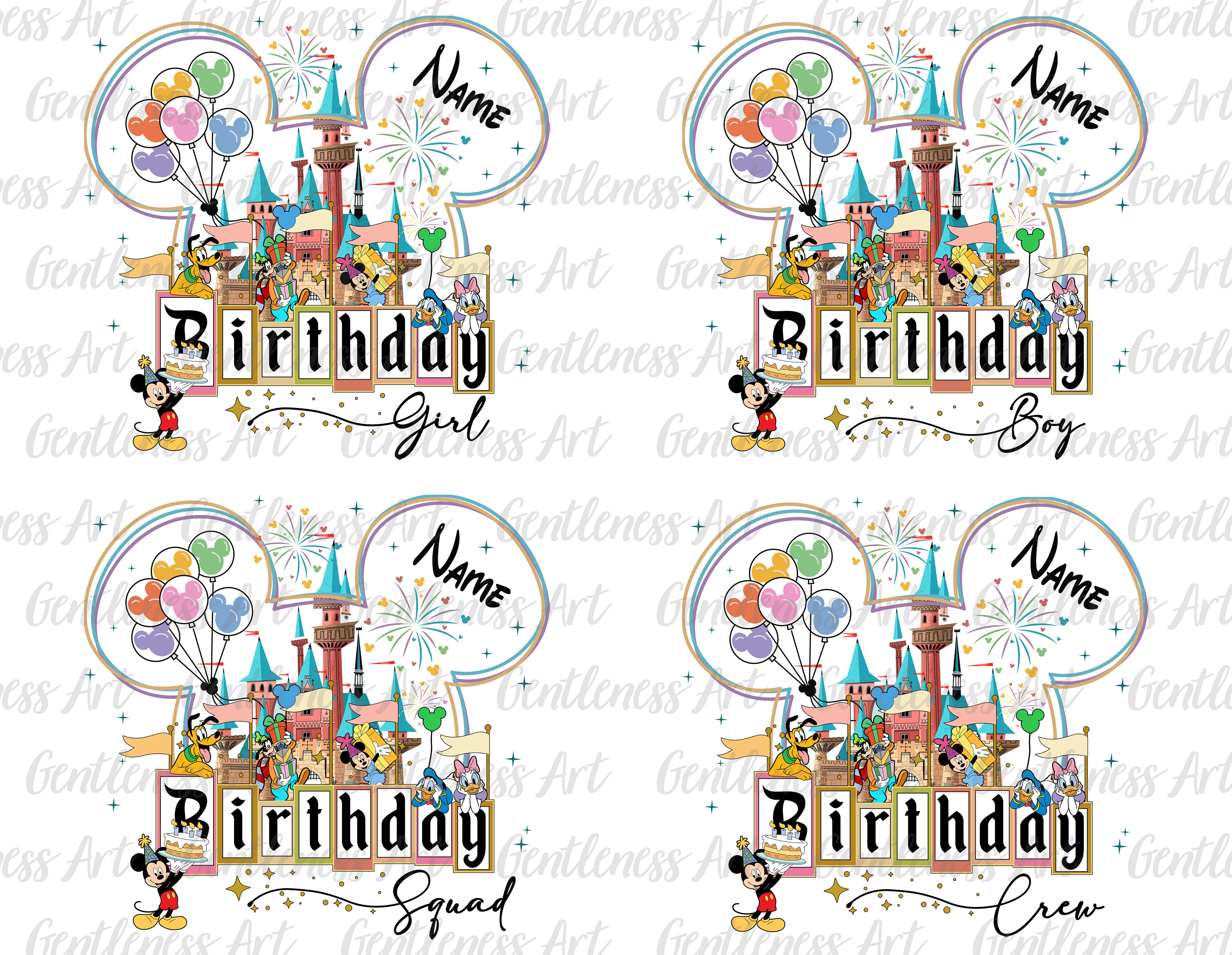 Birthday Squad Png Bundle, Happy Birthday Png, Family Vacation Png, Vacay Mode, Magical Kingdom Png