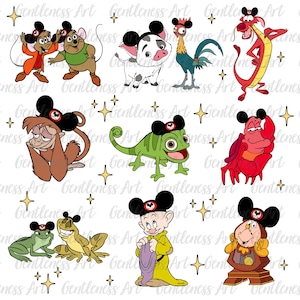 Cute Princess Sidekicks Vacay Mode ClipArt, Sidekick Characters Png, Mouse Ear Png, Princess Png, Cartoon Characters Png, Summer Vacation