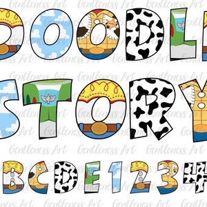 Alphabet Bundle svg, Zahlen svg, Spielzeug Buchstaben, Doodle Letters Alphabet Schriftart, Download digitale Datei