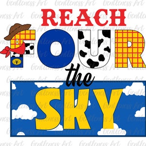 Geburtstag 4 Jahre alt, Reach Four The Sky svg, magisches Königreich svg, Familienreise, svg, Familienurlaub, Png-Dateien für Cricut Sublimation