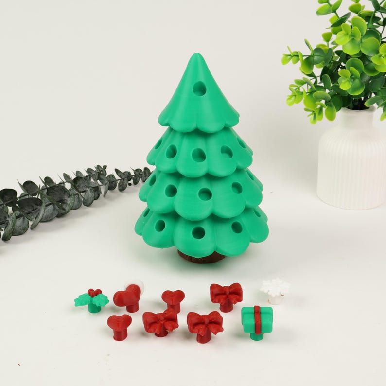 Austauschbare Weihnachtsbaum-STL-Dateien, abnehmbare Ornamente, individuell gestaltbare Weihnachtsbaumdekoration, 3D-Druckdateien Bild 7