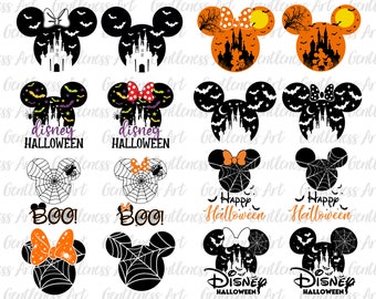 Halloween Mouse And Friends Svg Bundle, Trick Or Treat Svg, Spooky Vibes Svg, Halloween Family Trip Svg