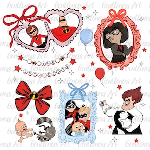 Cartoon Coquette Herz Spiegel mit Schleife Png, Held Charakter Hemd Png, Superliebe Familie Passender Urlaub, Film Superfamilie, Heldengruppe