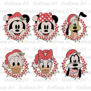 Merry Christmas Red Checked Svg Png, Christmas Mouse And Friends, Christmas Squad Svg, Christmas Friends Svg, Holiday Season Svg