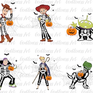 Lot de squelettes d'Halloween Png, Trick Or Treat Png, Spooky Vibes Png, Squelette Png, Temps Des Fêtes Png