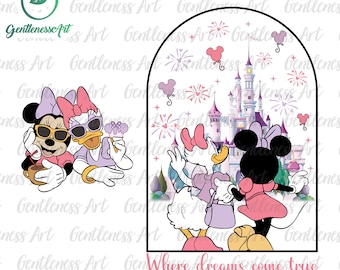 Two-side Where Dream Come True Png, Summer Vibes Png, Groovy Style Png, Besties Png, Sister Png, Family Vacation Png