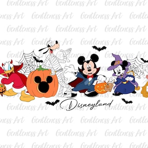 Mouse And Friends Happy Halloween Svg, Family Trip Halloween Svg, Trick Or Treat, Spooky Vibes Svg, Halloween Costume