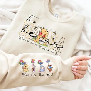 Dia das Mães personalizado PNG, Mamãe Ursa PNG, Mamãe e Filha combinando, Mamãe Ursa personalizada com nome da criança na manga PNG, Presente de Dia das Mães