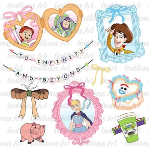 Cowboy Heart Mirror with Coquette Bow Png, Cartoon Toy Friends Kids Tee Png, Trendy Cartoon Magical Mirror Bow, Boy Girl Birthday Png