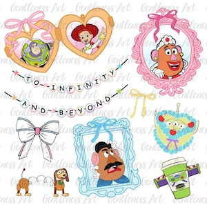 Cowboy Heart Mirror with Coquette Bow Png, Cartoon Toy Friends Kids Tee Png, Trendy Cartoon Magical Mirror Bow, Boy Girl Birthday Png