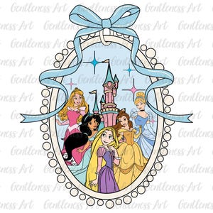 Espejo mágico de acuarela vintage con diseño de princesa coqueta, viaje de princesas, viaje de chicas, personajes de princesas, niñas bebés PNG