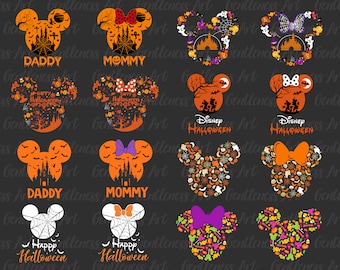 Halloween Mouse And Friends Svg Bundle, Trick Or Treat Svg, Spooky Vibes Svg, Halloween Family Trip Svg