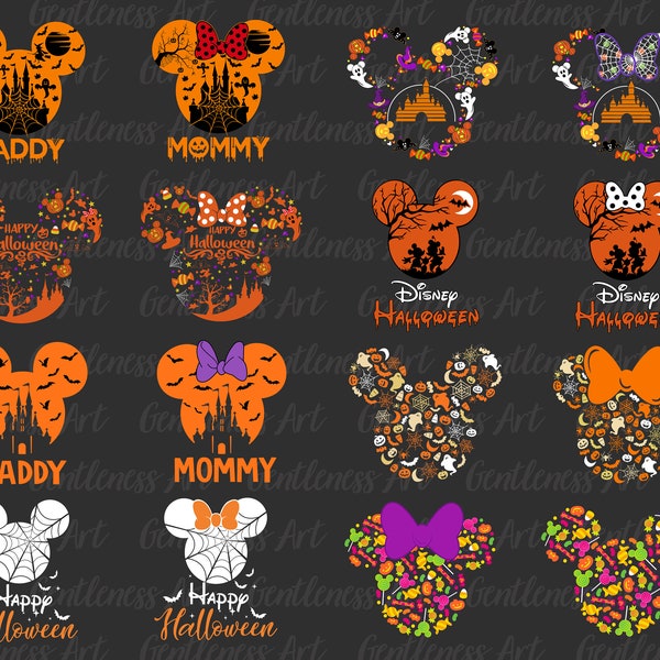 Halloween Mouse And Friends Svg Bundle, Trick Or Treat Svg, Spooky Vibes Svg, Halloween Family Trip Svg