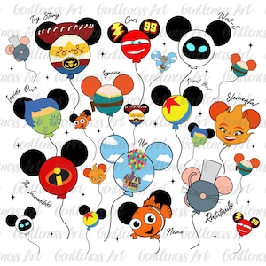 Balões de personagem aquarela PNG, design fofo de desenho animado, casa de balão, camisa infantil engraçada de desenho animado PNG, desenho animado moderno para camiseta de férias PNG