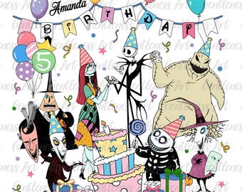 Esqueleto de cumpleaños personalizado (PNG), diseño de camiseta de cumpleaños para niños, equipo de cumpleaños, caricatura de cumpleaños linda, celebra y diviértete, descarga digital