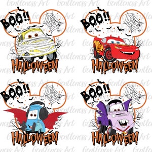Paquete de coches de Halloween (PNG), Mascarada de Halloween, Vibras espeluznantes, Truco o trato (PNG), Archivos PNG para sublimación